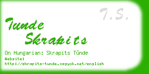 tunde skrapits business card